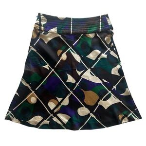 Celine Multicolor A-Line Skirt with Abstract Pattern